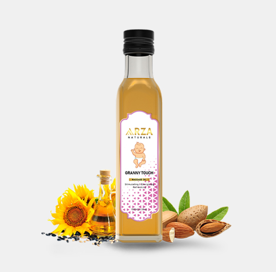 Granny Touch Massage Oil with Sunflower & Sweet Almond Oil for Heathy Skin Tone – 100ml