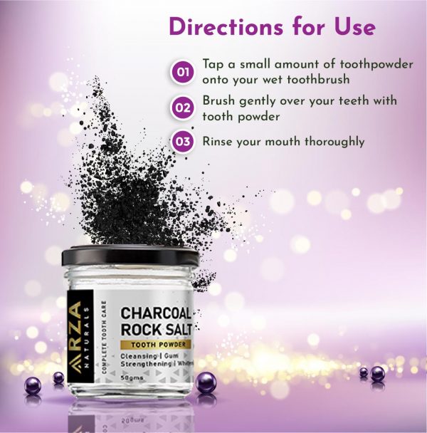 Charcoal Rock Salt Tooth Powder with Rock Salt & Charcoal Powder for Gum Strengthening – 12g